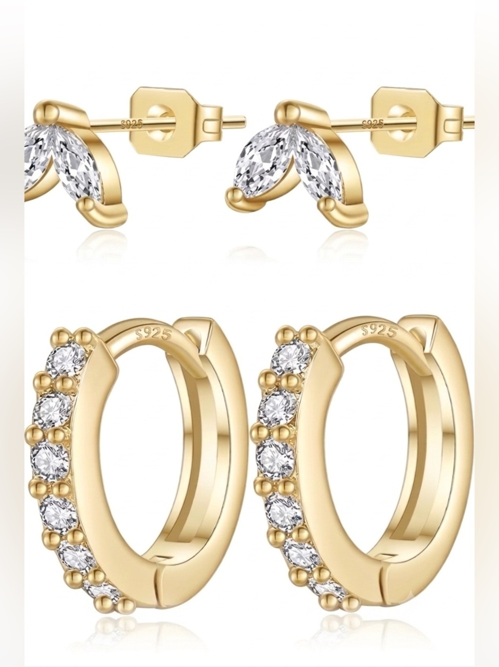 ⭐️FINAL PRICE #107 Sterling silver Gold and Silver Stud Set Earrings